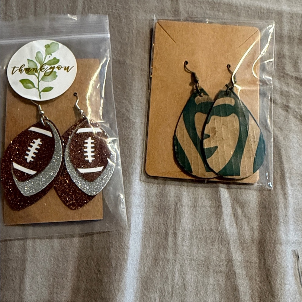Starbucks and football earrings